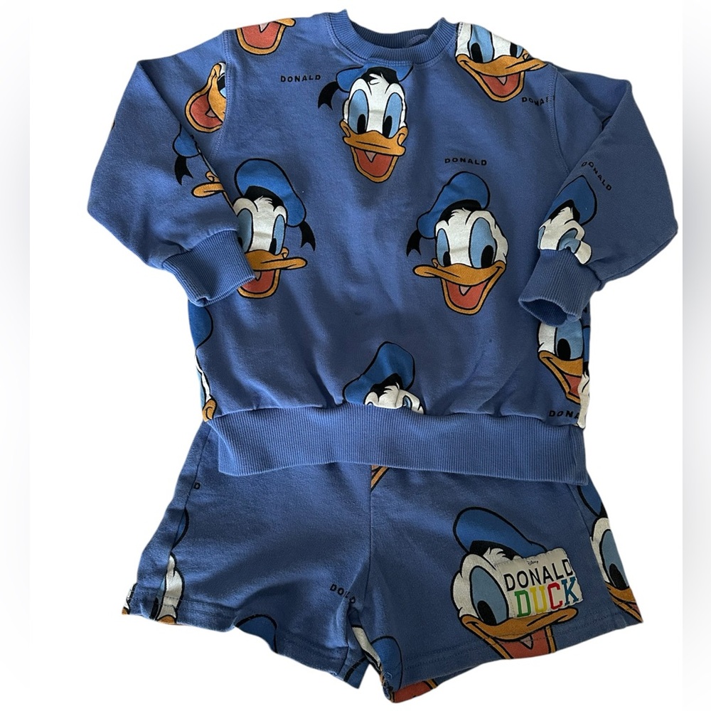 ZARA DONALD DUCK SWEATSHIRT SHORT SET